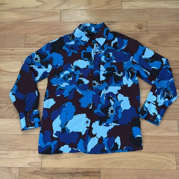 Who What Wear | Peony Passion | Floral Womens Blouse Button Up | Size XS - Picture 1 of 6